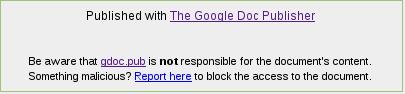 Google Docs Publisher footer