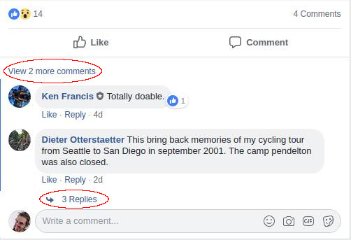 Facebook comments are folded by default