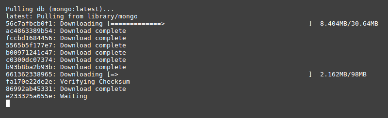 The offical Mongo docker gets downloaded